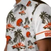 Cleveland Browns Hawaiian Shirt � Palm Island Print Brown White, Casual Button Down For Men & Women