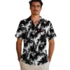 Cleveland Browns Hawaiian Shirt � Palm Motifs Black White, Casual Button Down For Men & Women