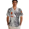 Cleveland Browns Hawaiian Shirt � Palm Stripes Brown Black White, Casual Button Down For Men & Women