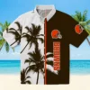 Cleveland Browns Hawaiian Shirt � Palm Trees Brown White, Casual Button Down For Men & Women