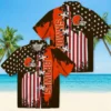 Cleveland Browns Hawaiian Shirt - Personalized Baseball Floral Stitched Flag Brown Aloha Shirt