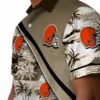 Cleveland Browns Hawaiian Shirt - Personalized Baseball Floral Sunset Palms Brown White Aloha Shirt
