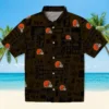 Cleveland Browns Hawaiian Shirt - Personalized Baseball Floral Tropical Patchwork Brown Black Aloha Shirt