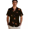Cleveland Browns Hawaiian Shirt - Personalized Baseball Floral Tropical Patchwork Brown Black Aloha Shirt
