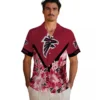 Atlanta Falcons Hawaiian Shirt � Custom Floral Chevron Red Casual Button Down For Men & Women