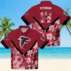 Atlanta Falcons Hawaiian Shirt � Custom Floral Chevron Red Casual Button Down For Men & Women