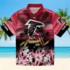 Atlanta Falcons Hawaiian Shirt � Custom Tropical Canoe Red Casual Button Down For Men & Women