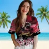 Atlanta Falcons Hawaiian Shirt � Custom Tropical Canoe Red Casual Button Down For Men & Women