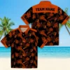 Baltimore Orioles Hawaiian Shirt - Custom Botanical Print Black - Gift For Men, Women