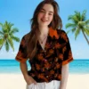 Baltimore Orioles Hawaiian Shirt - Custom Botanical Print Black - Gift For Men, Women