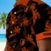 Baltimore Orioles Hawaiian Shirt - Custom Botanical Print Black - Gift For Men, Women