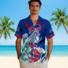 Buffalo Bills Hawaiian Shirt � Custom Surfing Skeleton Blue, Casual Button Down For Men & Women