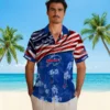 Buffalo Bills Hawaiian Shirt � Custom Us Flag Hibiscus Blue, Casual Button Down For Men & Women