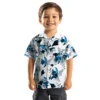Carolina Panthers Hawaiian Shirt � Custom Botanical Theme Blue White, Casual Button Down For Men & Women