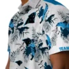 Carolina Panthers Hawaiian Shirt � Custom Botanical Theme Blue White, Casual Button Down For Men & Women