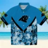 Carolina Panthers Hawaiian Shirt � Custom Floral Chevron Blue, Casual Button Down For Men & Women