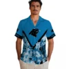 Carolina Panthers Hawaiian Shirt � Custom Floral Chevron Blue, Casual Button Down For Men & Women