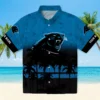 Carolina Panthers Hawaiian Shirt � Custom Sunset Pattern Blue Black, Casual Button Down For Men & Women