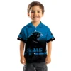 Carolina Panthers Hawaiian Shirt � Custom Sunset Pattern Blue Black, Casual Button Down For Men & Women