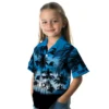 Carolina Panthers Hawaiian Shirt � Custom Sunset Scene Blue Black, Casual Button Down For Men & Women