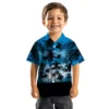 Carolina Panthers Hawaiian Shirt � Custom Sunset Scene Blue Black, Casual Button Down For Men & Women