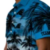Carolina Panthers Hawaiian Shirt � Custom Sunset Scene Blue Black, Casual Button Down For Men & Women