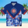Chicago Cubs Hawaiian Shirt - Custom Hibiscus Arrows Blue White - Gift For Men, Women