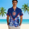 Chicago Cubs Hawaiian Shirt - Custom Hibiscus Arrows Blue White - Gift For Men, Women