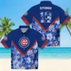 Chicago Cubs Hawaiian Shirt - Custom Hibiscus Arrows Blue White - Gift For Men, Women