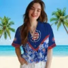 Chicago Cubs Hawaiian Shirt - Custom Hibiscus Arrows Blue White - Gift For Men, Women