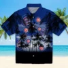Chicago Cubs Hawaiian Shirt - Custom Sunset Scene Blue Black - Gift For Men, Women