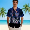 Chicago Cubs Hawaiian Shirt - Custom Sunset Scene Blue Black - Gift For Men, Women