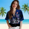 Chicago Cubs Hawaiian Shirt - Custom Sunset Scene Blue Black - Gift For Men, Women
