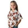 Cincinnati Bengals Hawaiian Shirt � Custom Botanical Theme Orange White, Casual Button Down For Men & Women
