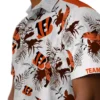 Cincinnati Bengals Hawaiian Shirt � Custom Botanical Theme Orange White, Casual Button Down For Men & Women