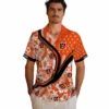 Cincinnati Bengals Hawaiian Shirt � Custom Floral Wave Orange White, Casual Button Down For Men & Women