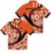 Cincinnati Bengals Hawaiian Shirt � Custom Floral Wave Orange White, Casual Button Down For Men & Women