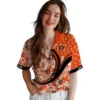 Cincinnati Bengals Hawaiian Shirt � Custom Floral Wave Orange White, Casual Button Down For Men & Women