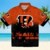 Cincinnati Bengals Hawaiian Shirt � Custom Sunset Pattern Orange Black, Casual Button Down For Men & Women