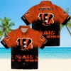 Cincinnati Bengals Hawaiian Shirt � Custom Sunset Pattern Orange Black, Casual Button Down For Men & Women