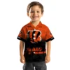 Cincinnati Bengals Hawaiian Shirt � Custom Sunset Pattern Orange Black, Casual Button Down For Men & Women
