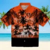 Cincinnati Bengals Hawaiian Shirt � Custom Sunset Scene Orange Black, Casual Button Down For Men & Women