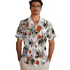 Cleveland Browns Hawaiian Shirt � Custom Botanical Theme Brown White, Casual Button Down For Men & Women