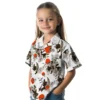Cleveland Browns Hawaiian Shirt � Custom Botanical Theme Brown White, Casual Button Down For Men & Women