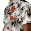 Cleveland Browns Hawaiian Shirt � Custom Botanical Theme Brown White, Casual Button Down For Men & Women
