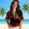Cleveland Browns Hawaiian Shirt � Custom Sunset Pattern Brown Black, Casual Button Down For Men & Women