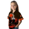 Cleveland Browns Hawaiian Shirt � Custom Sunset Pattern Brown Black, Casual Button Down For Men & Women