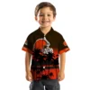 Cleveland Browns Hawaiian Shirt � Custom Sunset Pattern Brown Black, Casual Button Down For Men & Women