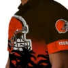 Cleveland Browns Hawaiian Shirt � Custom Sunset Pattern Brown Black, Casual Button Down For Men & Women