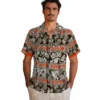 Cleveland Browns Hawaiian Shirt � Custom Tribal Stripes Brown White, Casual Button Down For Men & Women